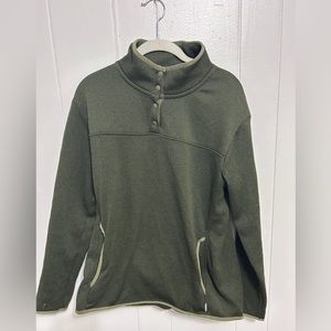 Eddie Bauer Pullover Women Quarter Snap Mock Neck Green Size Large